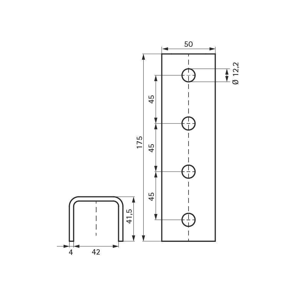 Walraven Strut Längsverbinder U-Form, 4xLoch 12mm für 41x41/41D, Edelstahl V4A... WALRAVEN-66587141 8719942028370 (Abb. 4)