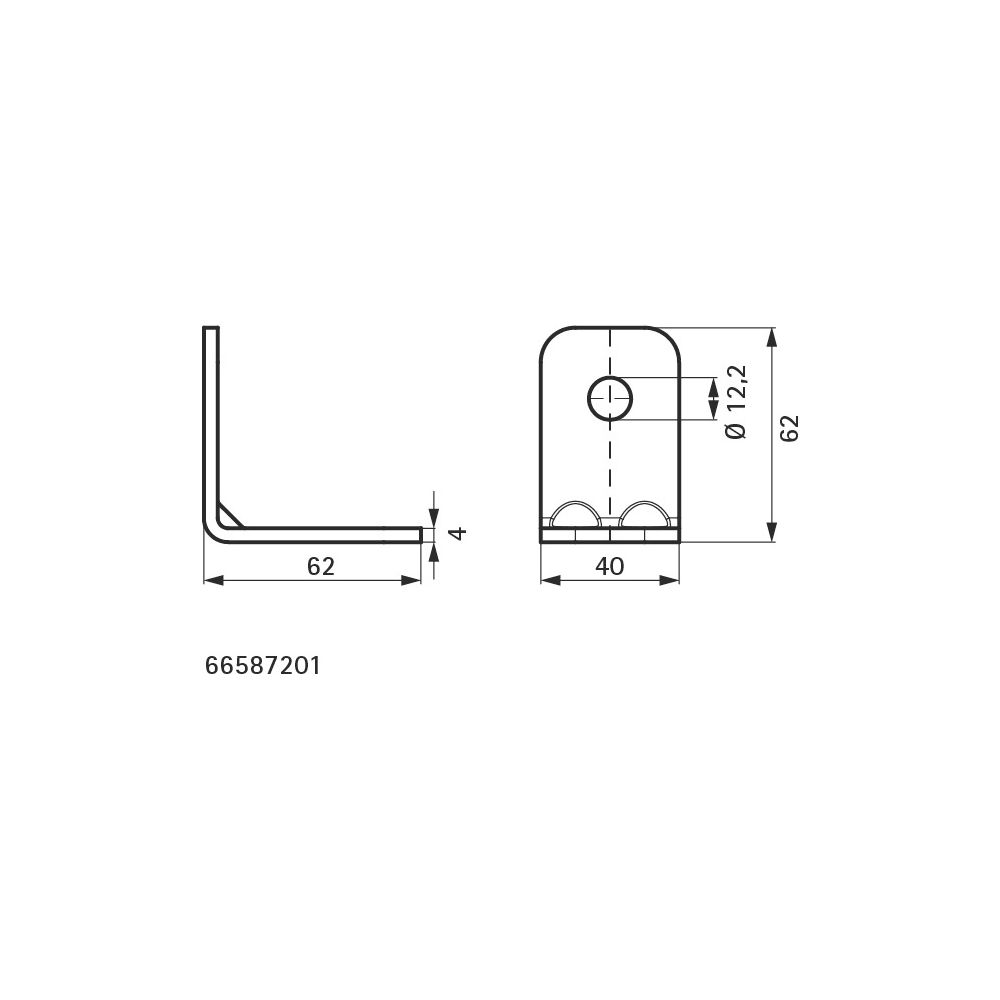 Walraven Strut Schienenverbinder 90 Grad, 62x40x62mm mit 2-Loch 12, Edelstahl 1.4404... WALRAVEN-66587201 8719942028400 (Abb. 4)
