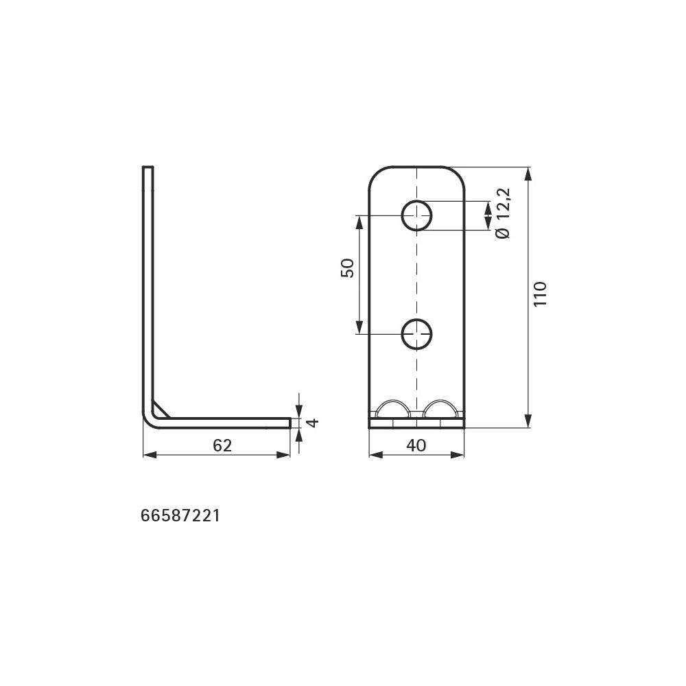 Walraven Strut Schienenverbinder 90 Grad, 62x40x110mm mit 3-Loch 12, Edelstahl 1.440... WALRAVEN-66587221 8719942028431 (Abb. 4)