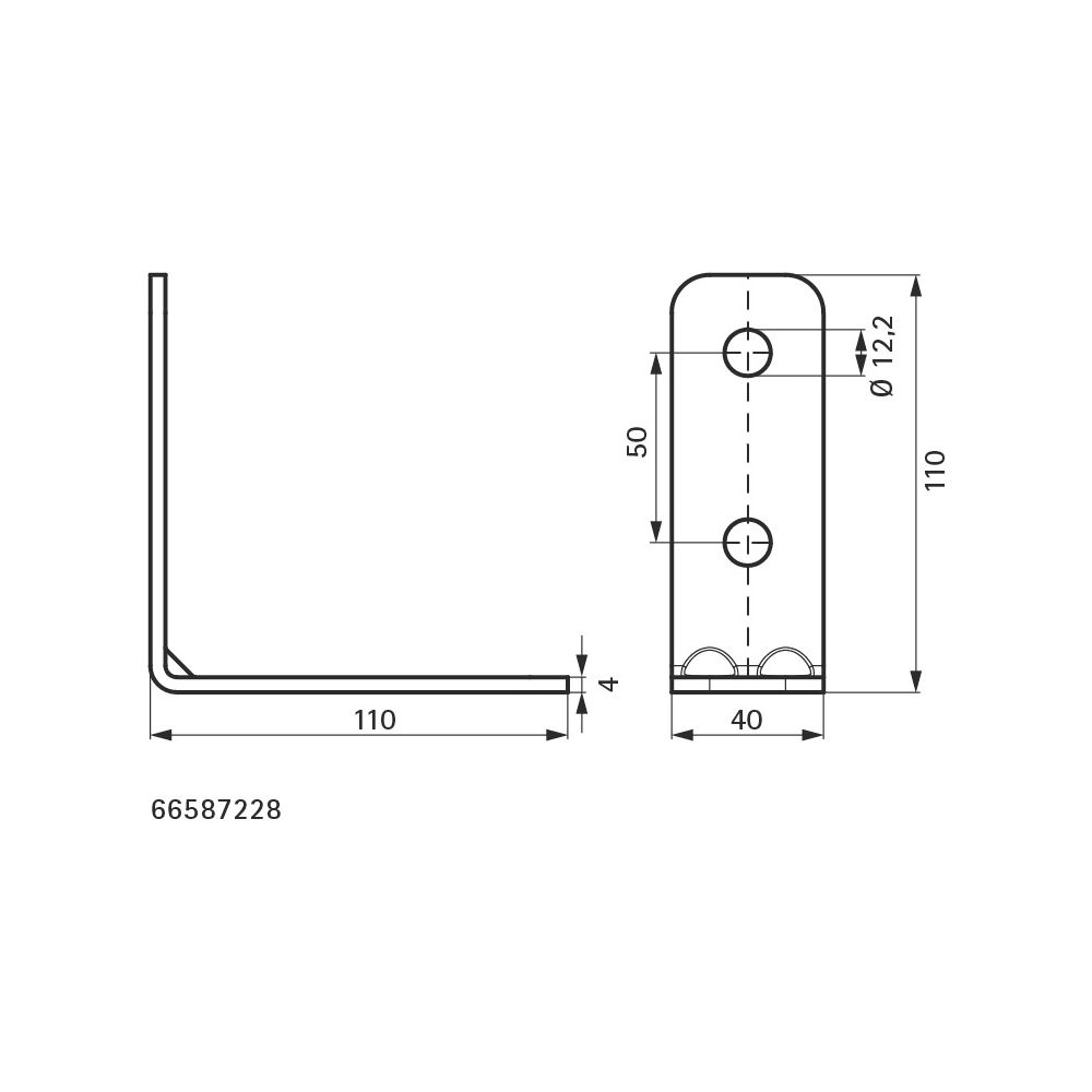 Walraven Strut Schienenverbinder 90 Grad, 110x40x110mm mit 4-Loch 12, Edelstahl 1.44... WALRAVEN-66587228 8719942028462 (Abb. 4)