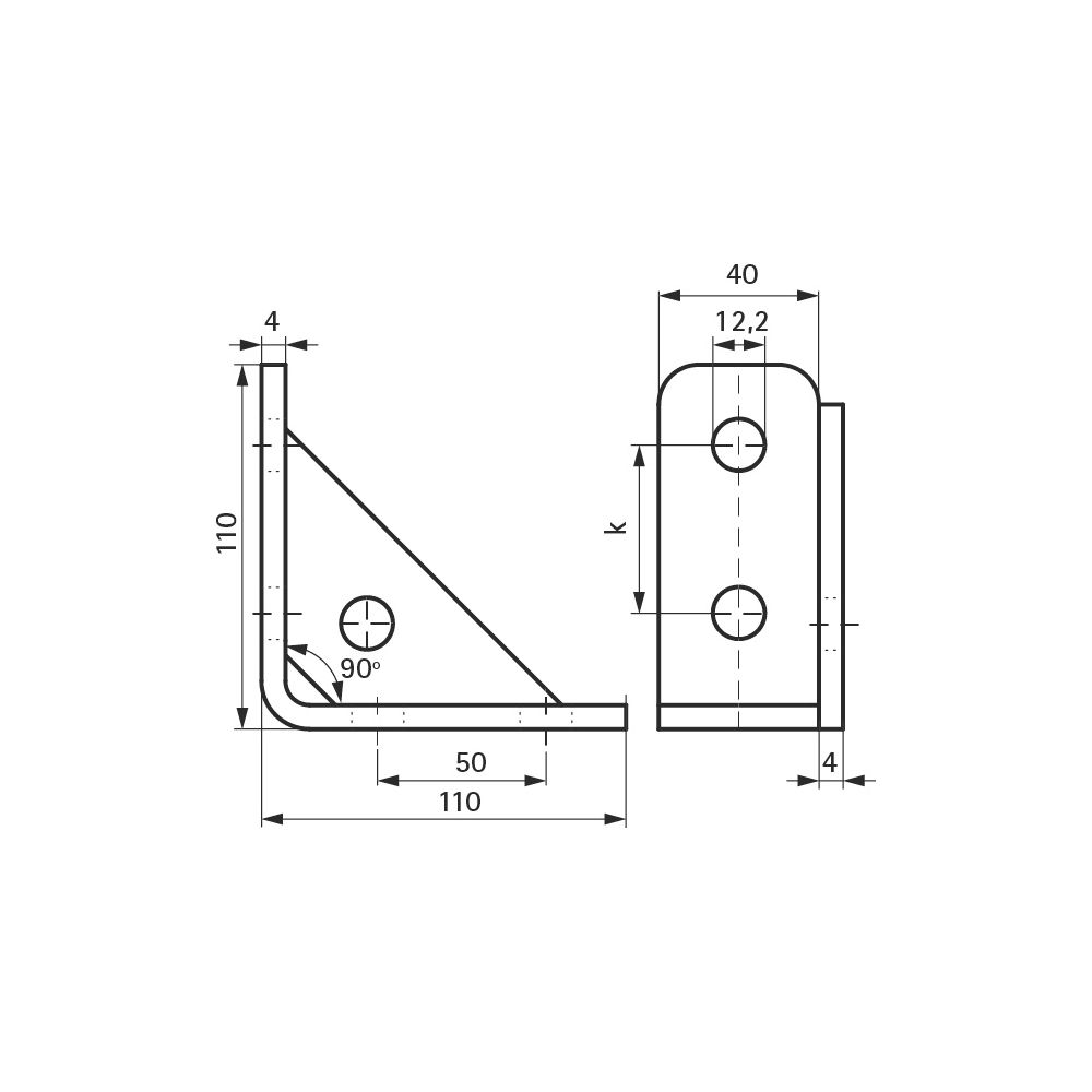 Walraven Strut Dreiecksverbinder 90 Grad, 110x110mm verstärkt, Edelstahl 1.4404... WALRAVEN-66587291 8719942028523 (Abb. 4)