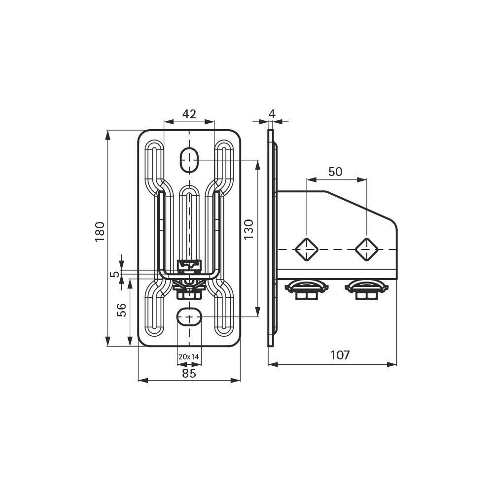 Walraven RapidStrut Schienenfuß G2, für Strut bis Höhe 82mm, Edelstahl... WALRAVEN-665875400 8719942017657 (Abb. 4)