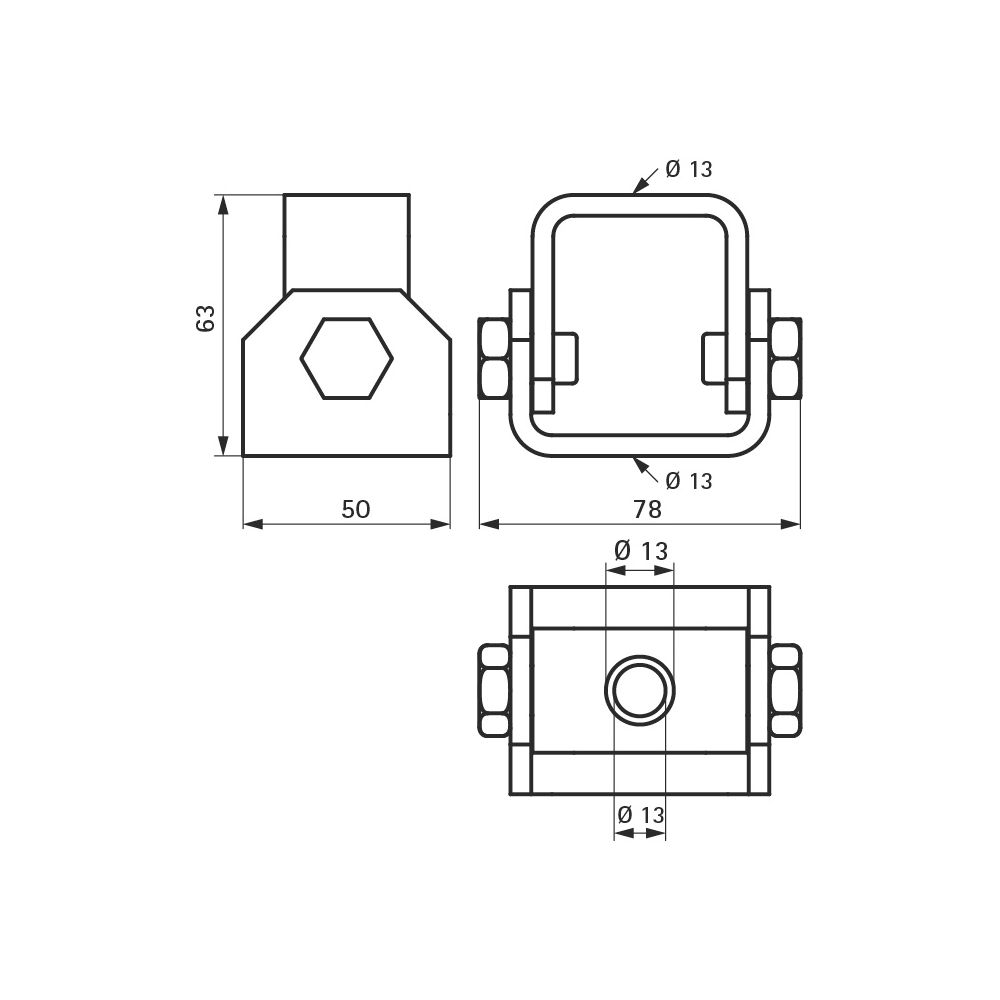 Walraven Strut Universalgelenk, 2x Loch 13mm flexibel bis 90 Grad, Edelstahl... WALRAVEN-66587718 8719942018760 (Abb. 4)