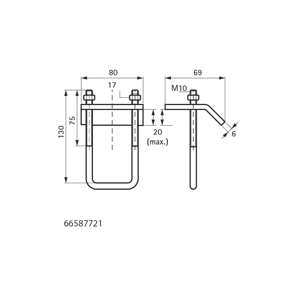 Walraven Strut Trägerklammer, M10 für Profil 41x41D, Edelstahl... WALRAVEN-66587721 8719942017480 (Abb. 4)