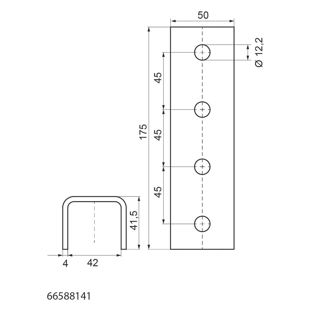 Walraven Strut Längsverbinder U-Form BUP, 4xLoch 12mm für 41x41/41D/62/62D/82, Stahl... WALRAVEN-66588141 8712993930357 (Abb. 4)