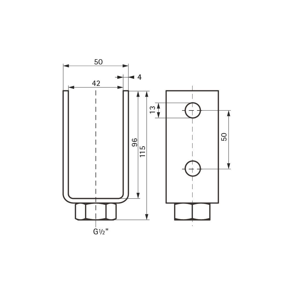 Walraven Strut Adapter für HD-Rohrschellen BUP1000 1/2", Länge 50mm... WALRAVEN-66588290 8719942088558 (Abb. 4)