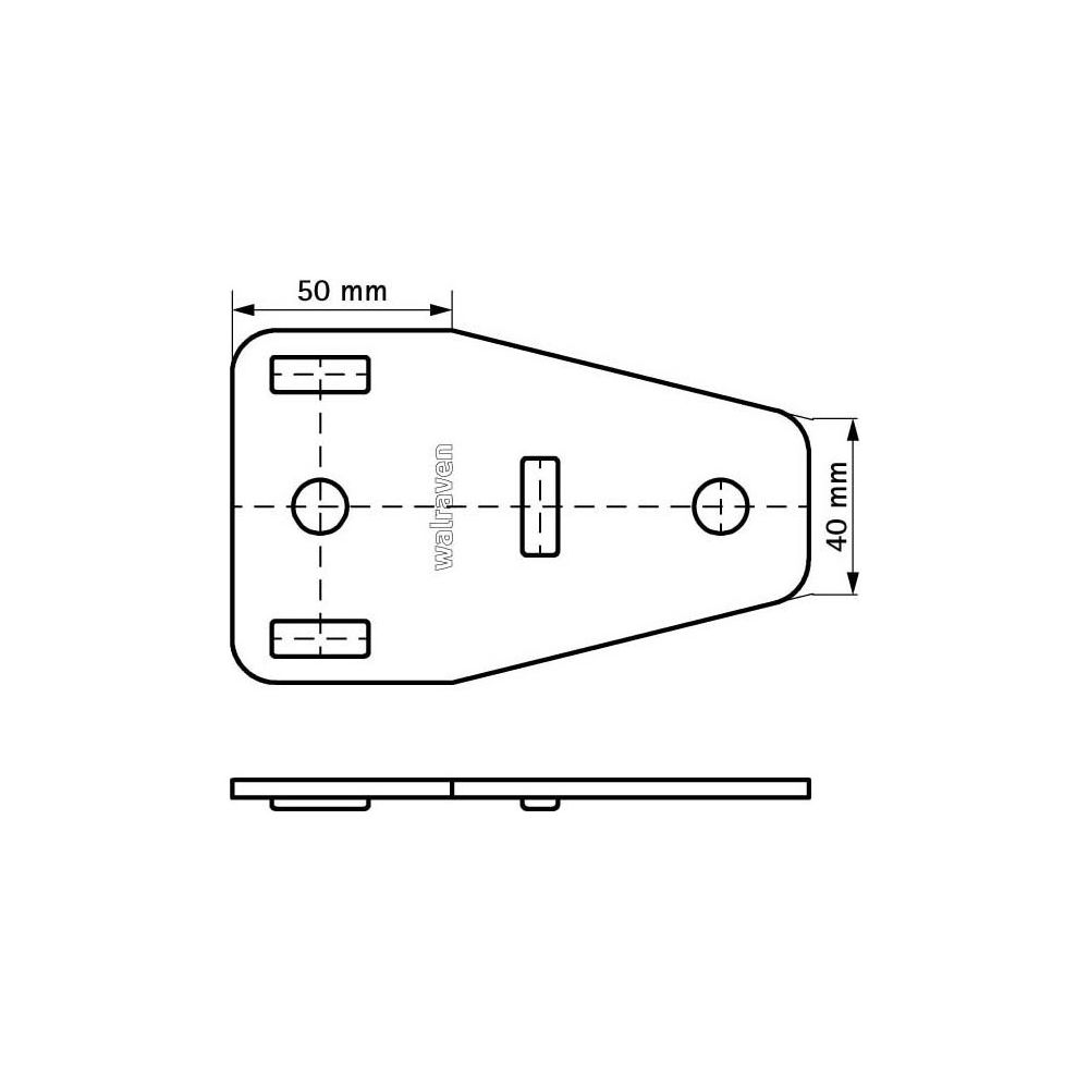 Walraven Strut Schienenverbinder T flach, 131x80mm für T-Konstruktionen, BUP Stahl... WALRAVEN-66588301 8712993196296 (Abb. 4)