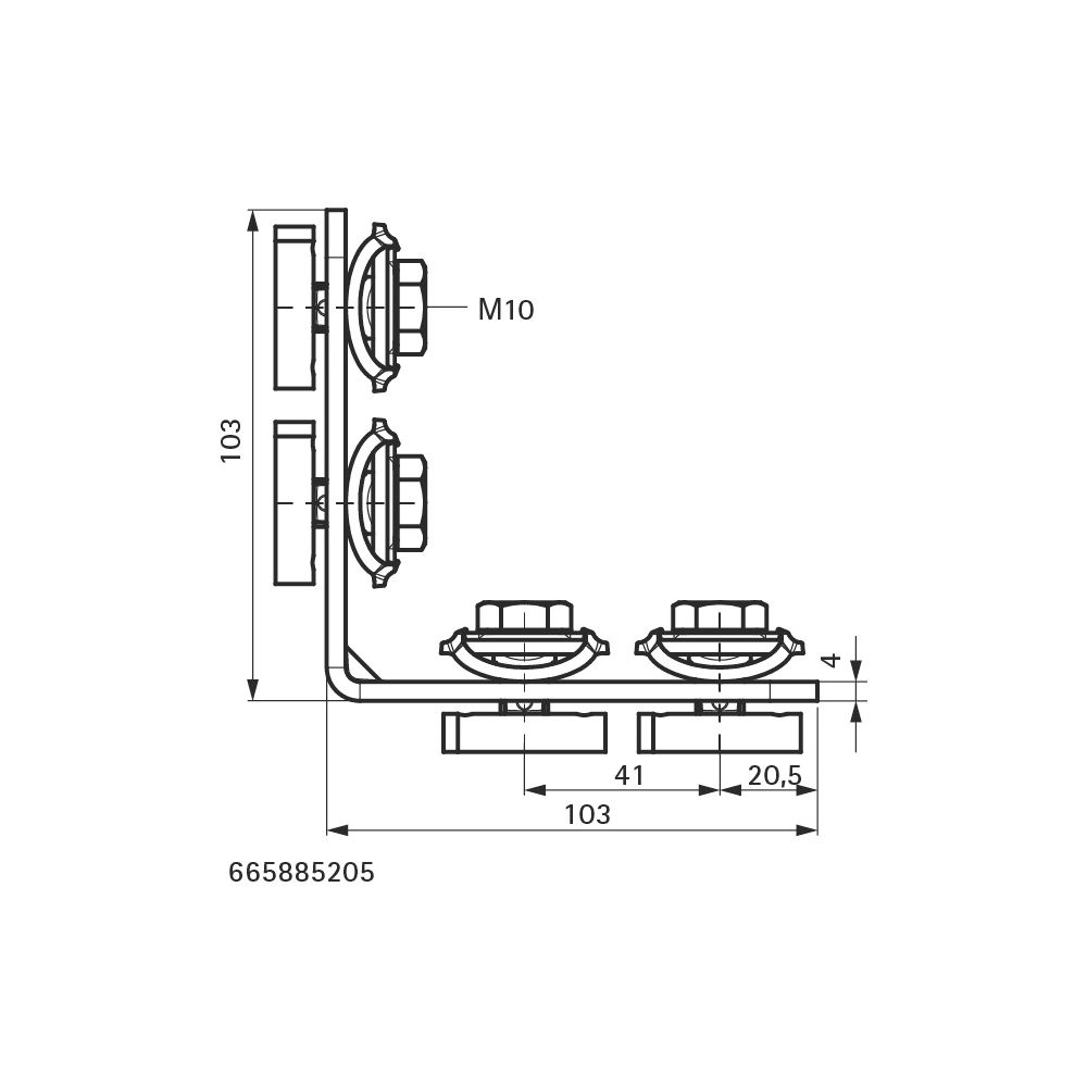 Walraven RapidStrut Schienenverbinder G2, 90 Grad 103x103mm lang/lang 4 Schiebemutt... WALRAVEN-665885205 8712993976355 (Abb. 4)