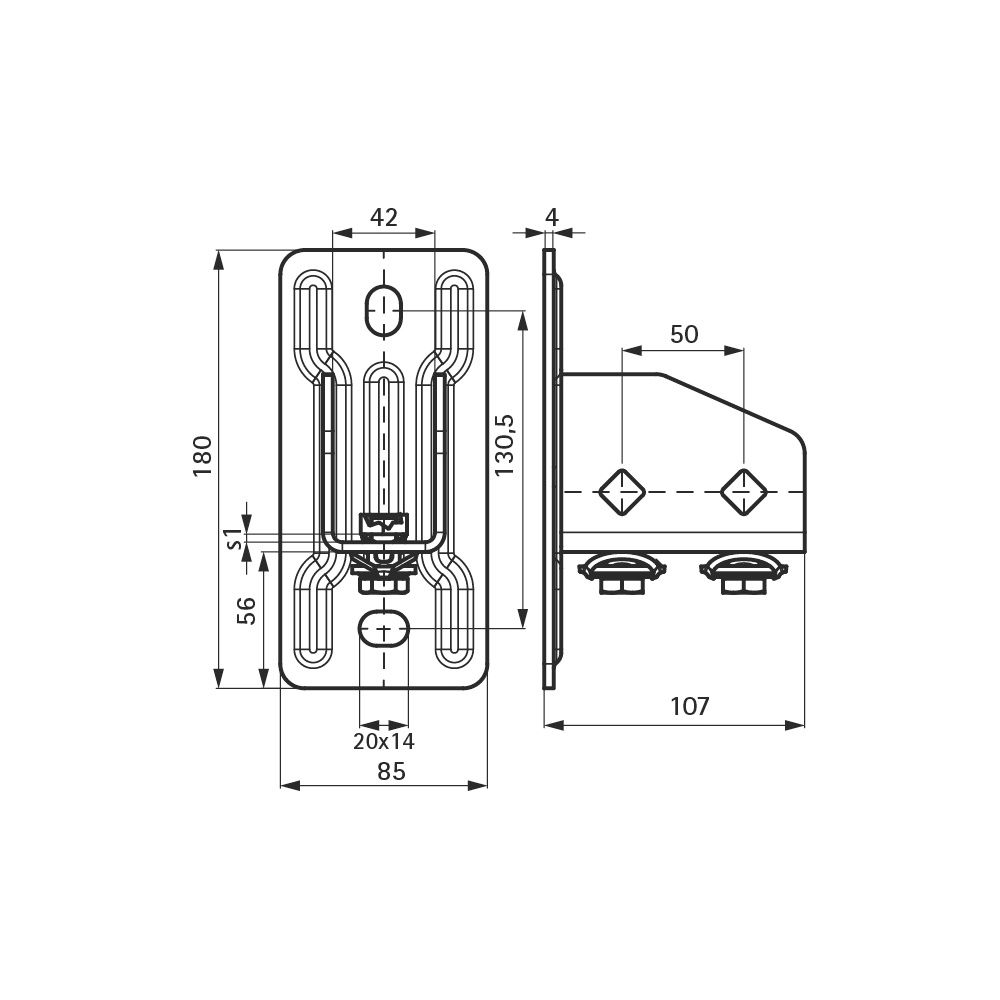 Walraven RapidStrut Schienenfuß G2, für 41x21-82mm vormontiert, BUP Stahl... WALRAVEN-665885400 8712993196340 (Abb. 4)