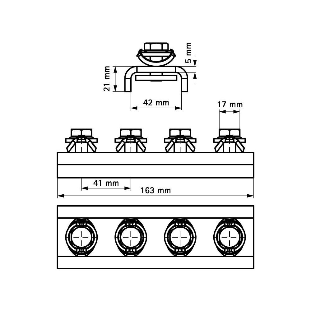Walraven RapidStrut Längsverbinder U-Form G2, Länge 163mm 4x M10 vormontiert, BUP... WALRAVEN-665885421 8712993977932 (Abb. 4)
