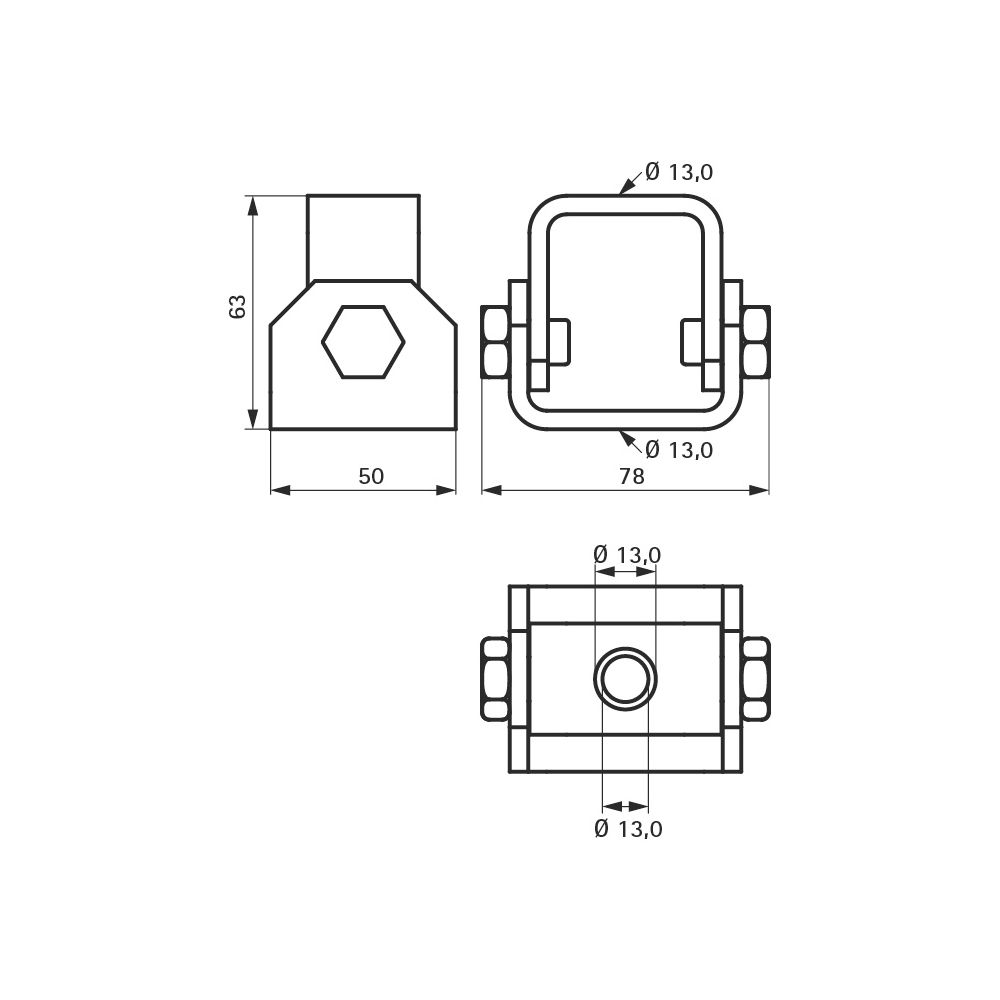 Walraven Strut Universalgelenk, 2x Loch 13mm verstellbar bis 90 Grad, BUP... WALRAVEN-66588818 8712993930333 (Abb. 4)