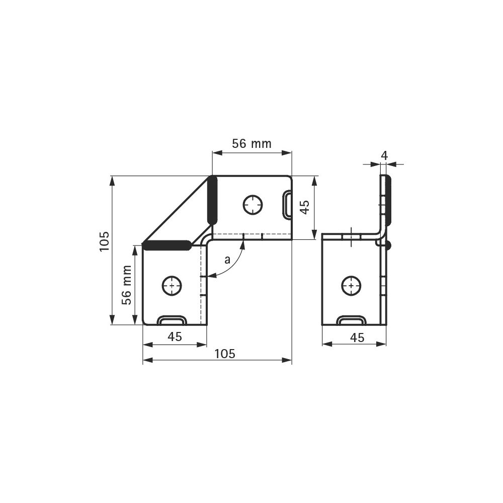 Walraven Strut Schienenverbinder 2D 90 Grad, 105x105x45mm 2x2-Loch 13mm, Edelstahl 1... WALRAVEN-66597914 8719942006002 (Abb. 4)