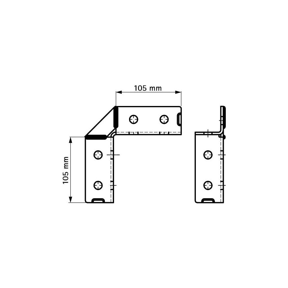 Walraven Strut Schienenverbinder 2D 90 Grad, 154x154x45mm 4x4-Loch 13mm, BUP Stahl... WALRAVEN-66598918 8712993181513 (Abb. 4)