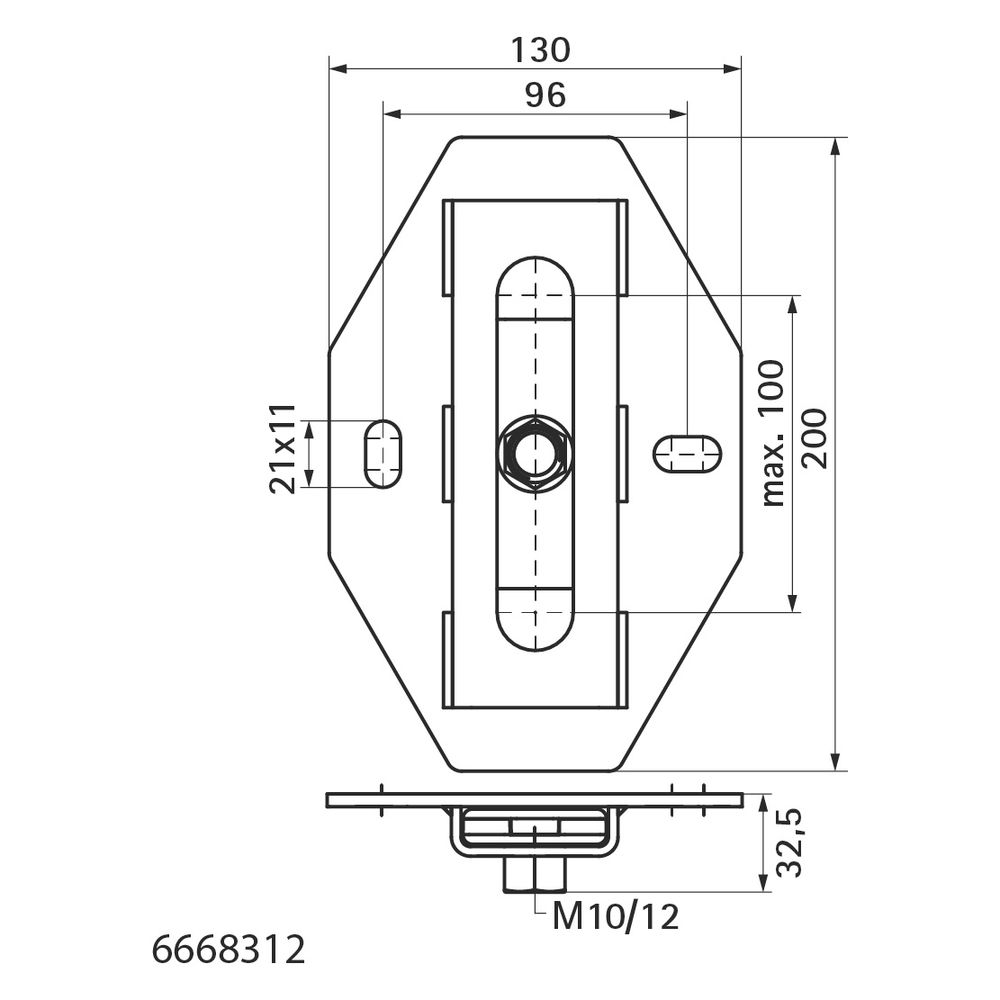 Walraven Gleit-Expansionsschieber BUP M10/M12, einzeln für axiale Verschiebung, Stahl... WALRAVEN-6668312 8712993169221 (Abb. 4)