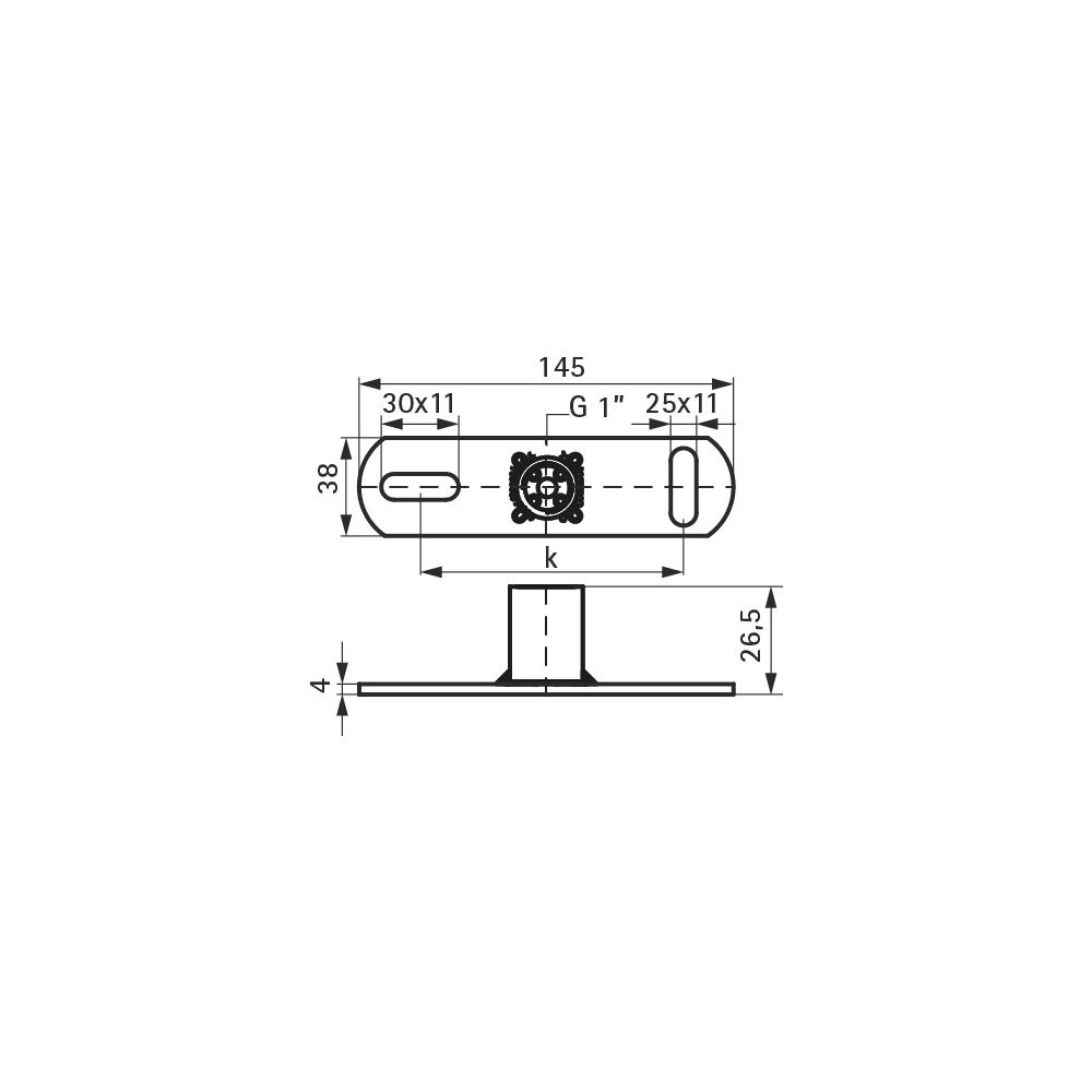 Walraven Grundplatte CO2-geschweißt, Innengewinde 1" Länge 145mm, elektrolytisch verz... WALRAVEN-6719033 8712993285136 (Abb. 4)