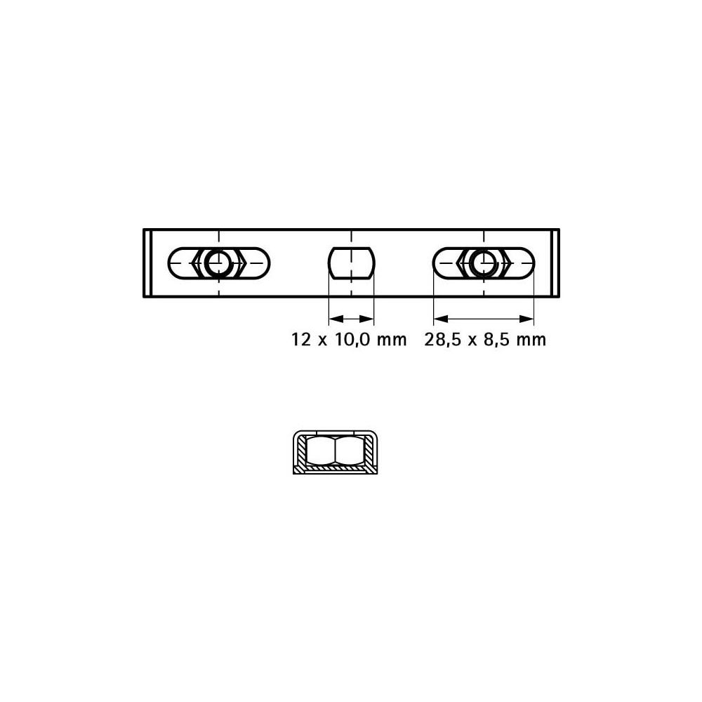 Walraven Duplo Montageplatte, 146,4x20x2mm, 2x M8 Abstand 90-130mm, PP, Stahl elektro... WALRAVEN-6743002 8712993006809 (Abb. 4)