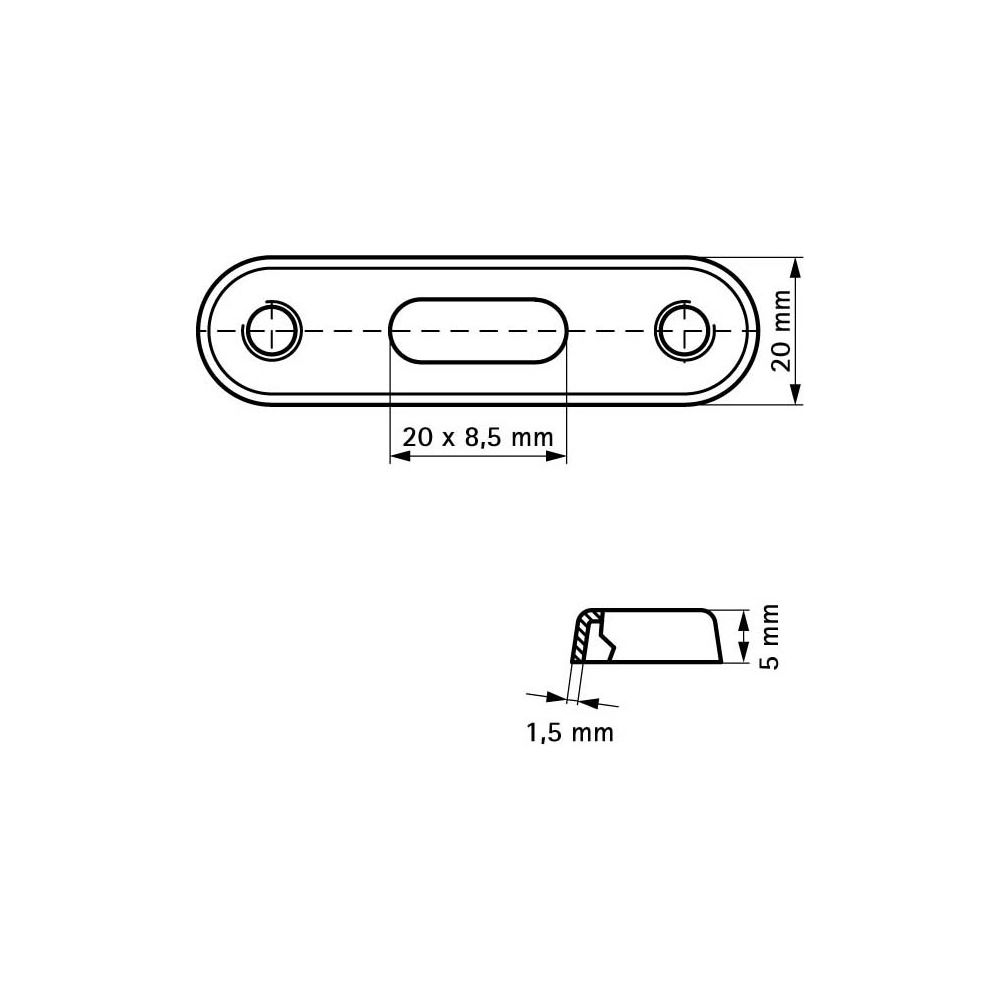 Walraven Duplo Schellen-Grundplatte, 105x20x5mm, 2x Innengewinde M8 Abstand 85mm, Sta... WALRAVEN-6748085 8712993285228 (Abb. 4)