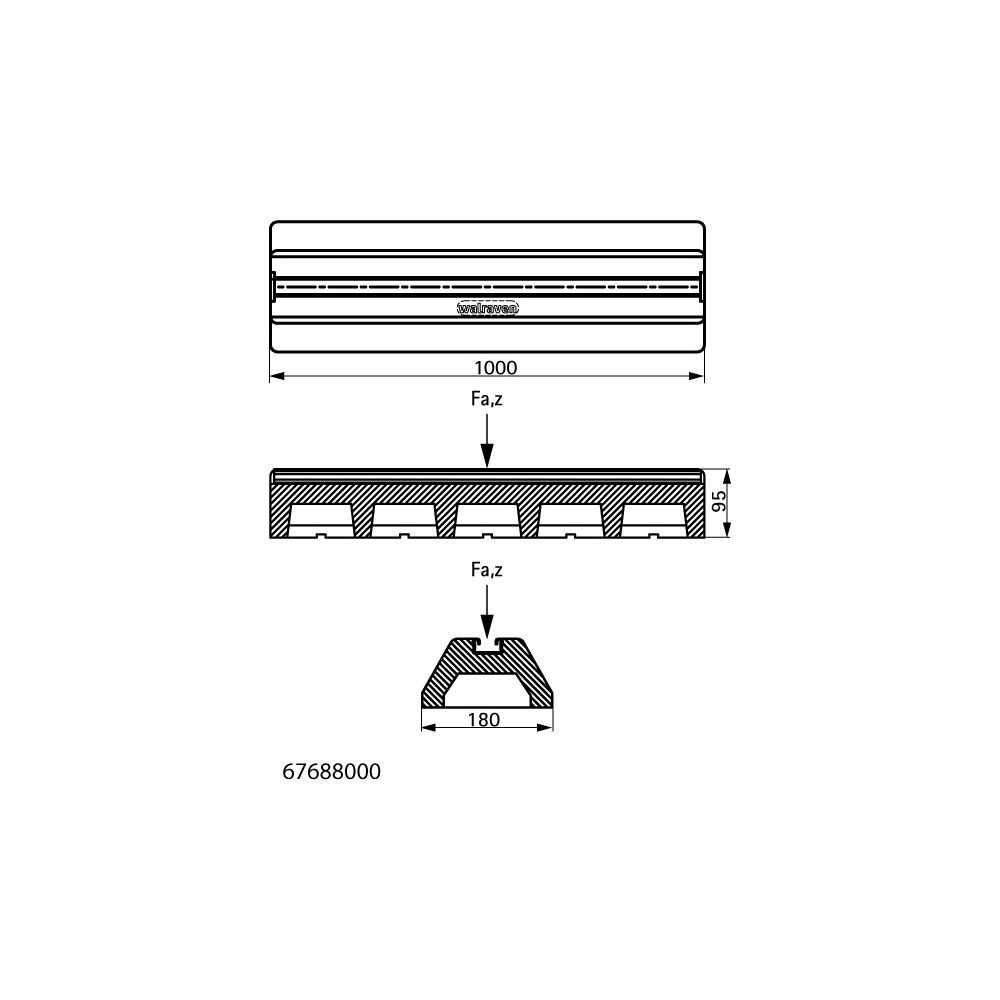 Walraven Yeti Montagesystem Typ A, Dämpfungssockel Gesamtlänge 1000mm, BUP1000... WALRAVEN-67688000 8719942106276 (Abb. 4)