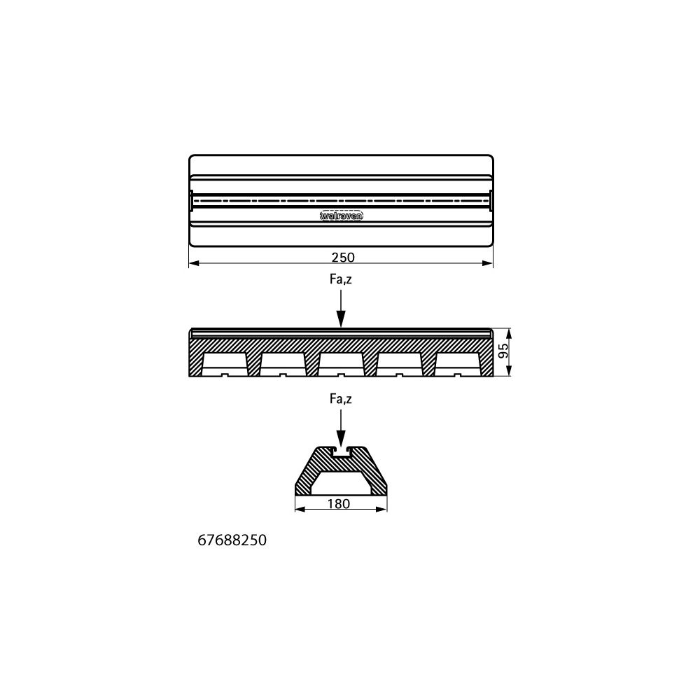 Walraven Yeti Montagesystem Typ A, Dämpfungssockel Gesamtlänge 250mm, BUP1000... WALRAVEN-67688250 8719942106313 (Abb. 4)