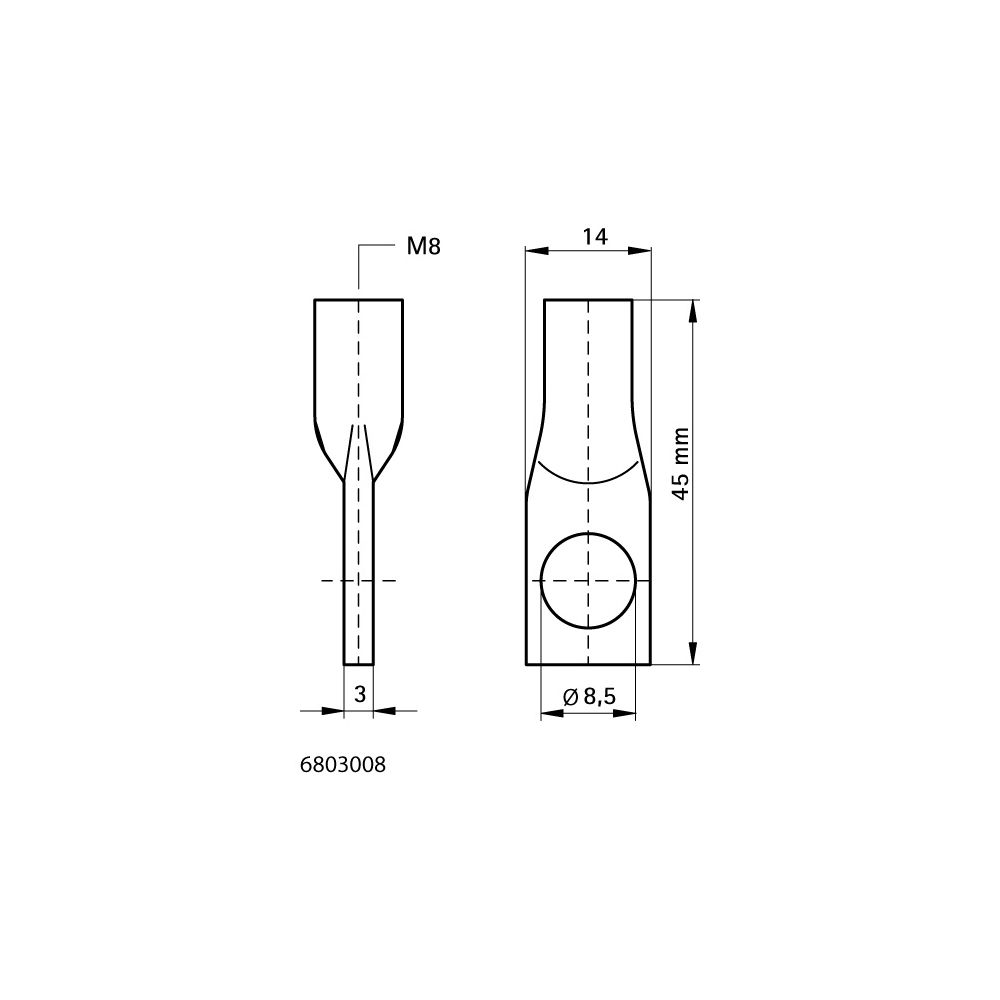 Walraven Blattschraube, M8x45mm Breite 13,5mm Stärke 3,5mm, Stahl elektrolytisch verz... WALRAVEN-6803008 8712993285327 (Abb. 4)