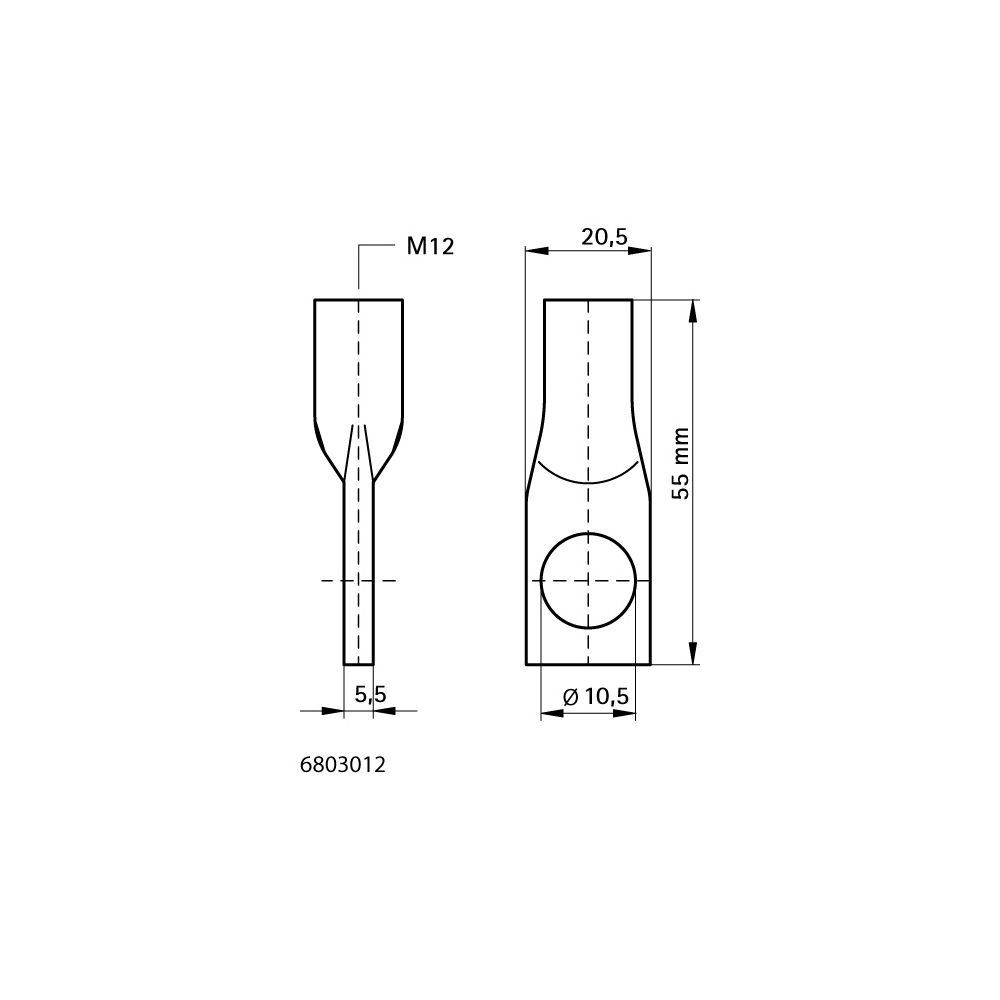 Walraven Blattschraube, M12x55mm Breite 20,5mm Stärke 5,5mm, Stahl elektrolytisch ver... WALRAVEN-6803012 8712993285341 (Abb. 4)