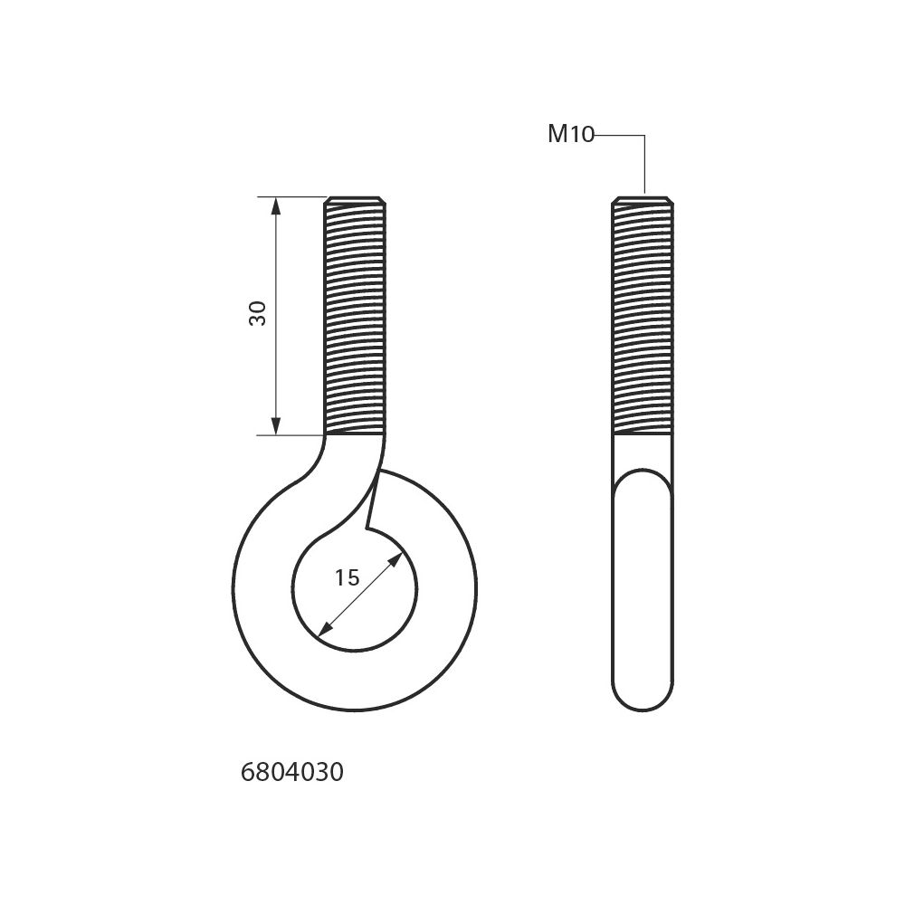 Walraven Ringschraube M10x30mm, Ring-Durchmesser 15mm, elektrolytisch verzinkt... WALRAVEN-6804030 8712993542710 (Abb. 4)