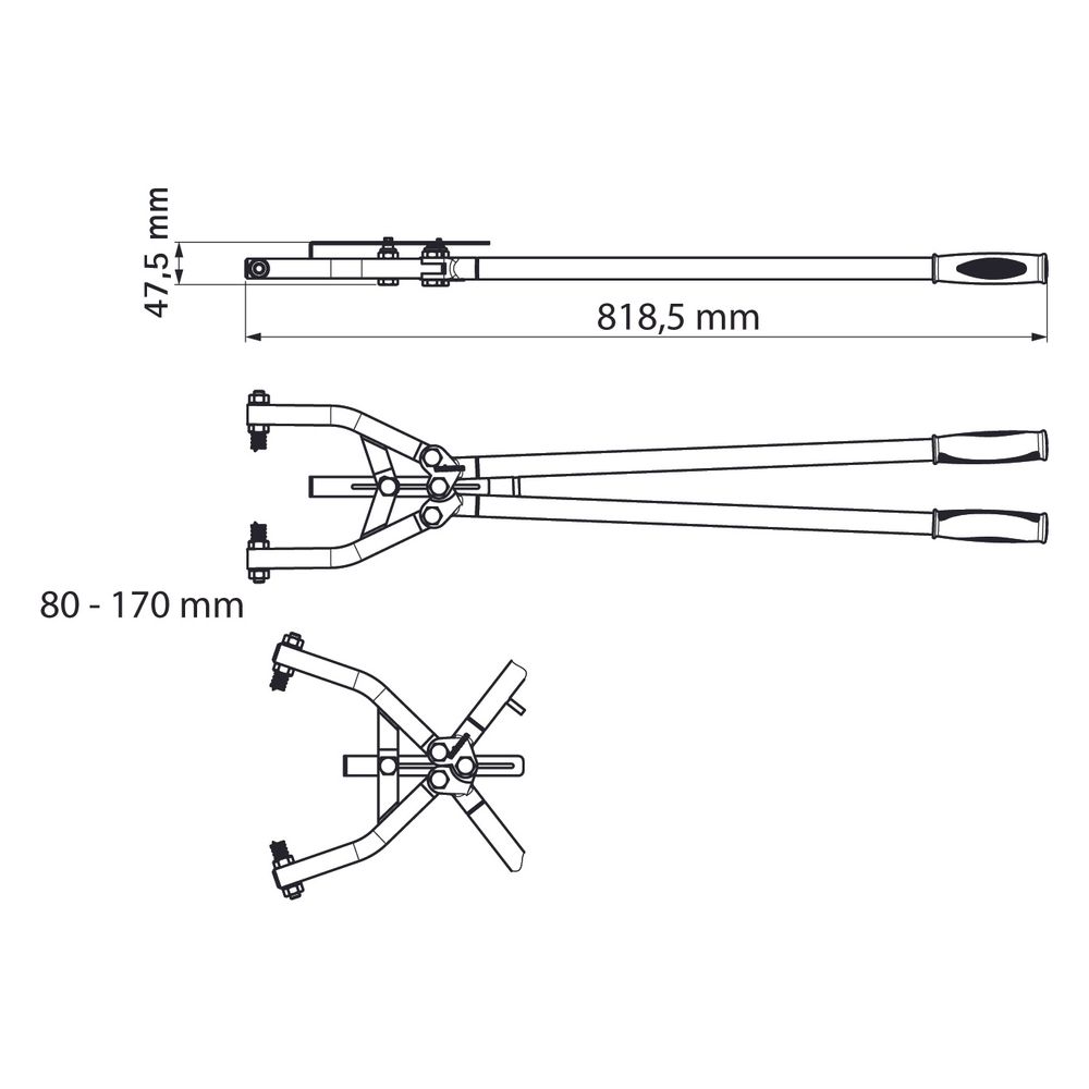 Walraven Trapezlochzange, Spannweite 80-170mm inkl. Stanznippel Durchmesser 10,5mm, b... WALRAVEN-6920017 8712993463909 (Abb. 4)