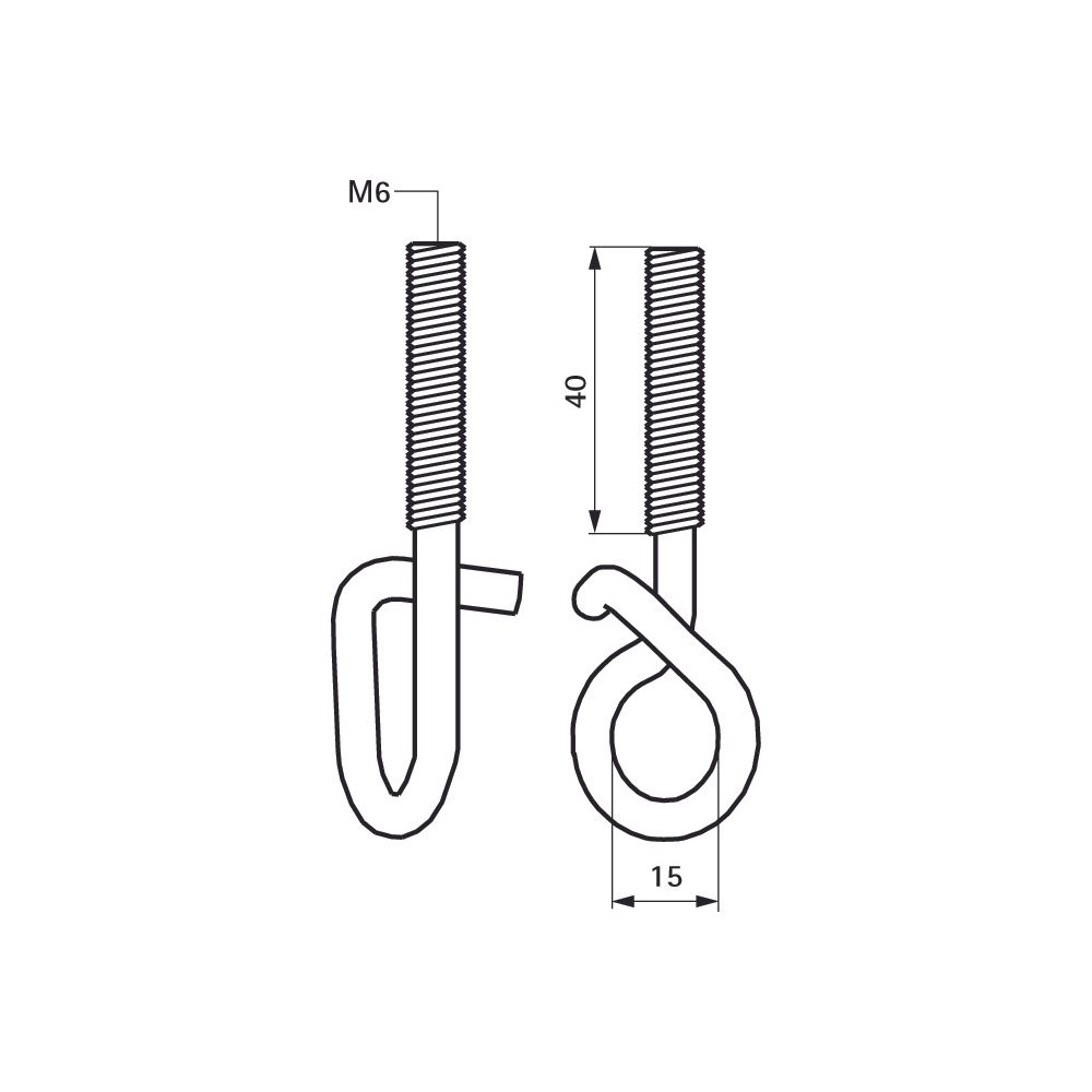 Walraven Sicherheitshaken, M6 Länge 40mm Durchmesser 15mm, elektrolytisch verzinkt... WALRAVEN-6940006 8712993542734 (Abb. 4)