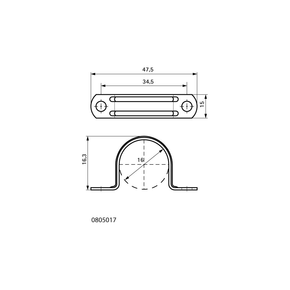 Walraven Rohrband 1-teilig, Durchmesser 16mm für Kabel, Stahl- und Kunststoffrohr, el... WALRAVEN-0805017 8712993266371 (Abb. 4)