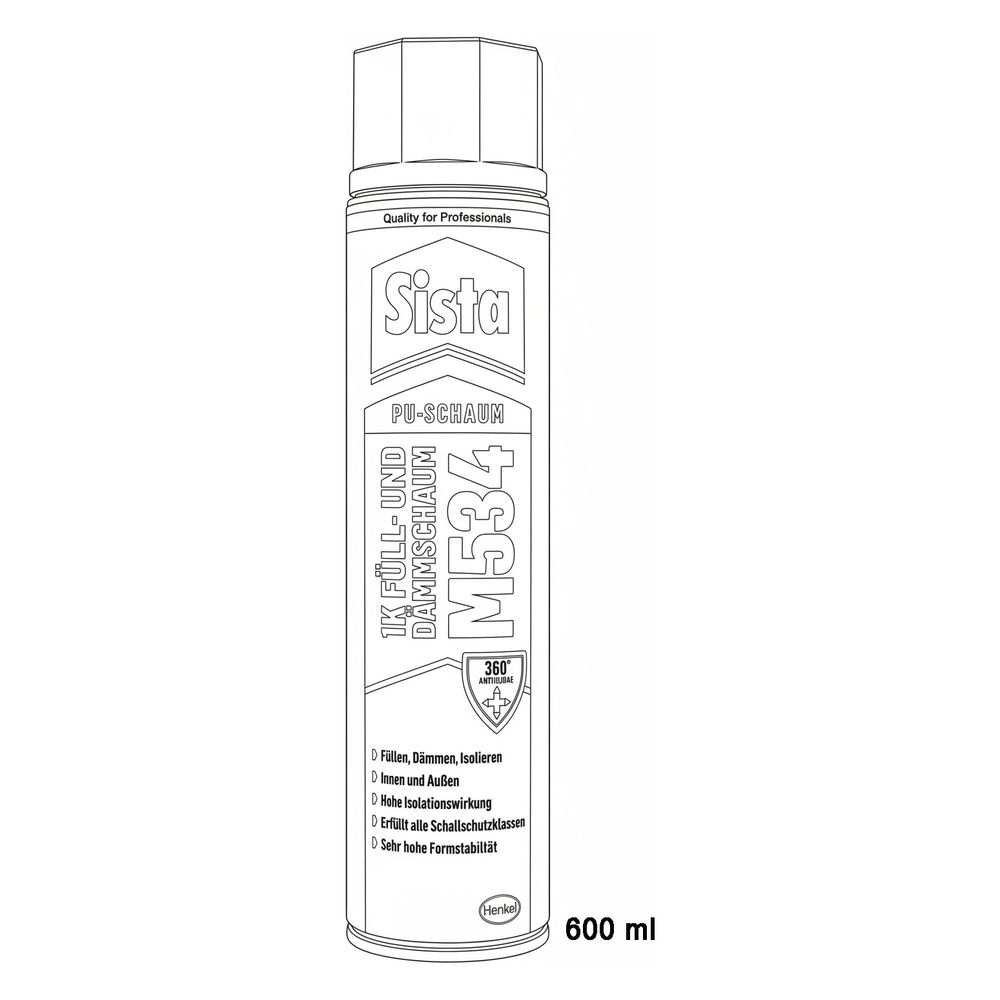 Walraven Sista Universalschaum M534, 1K-Polyurethan-Schaum B2 zum Füllen und Dämmen,... WALRAVEN-HE-M544U 4015000087087 (Abb. 4)