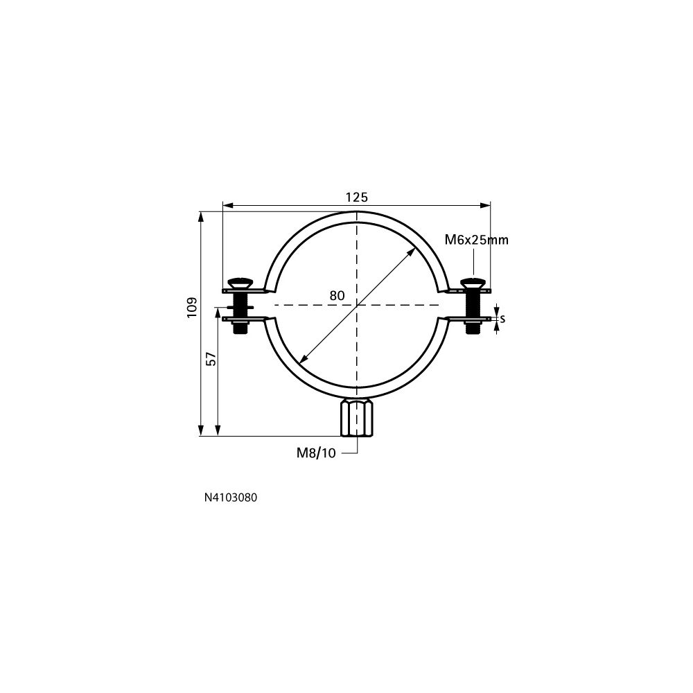 Walraven Lüftungsschelle N, 80mm M8/M10 Zweischraubenschelle, EPDM, elektrolytisch v... WALRAVEN-N4103080 8712993636587 (Abb. 4)