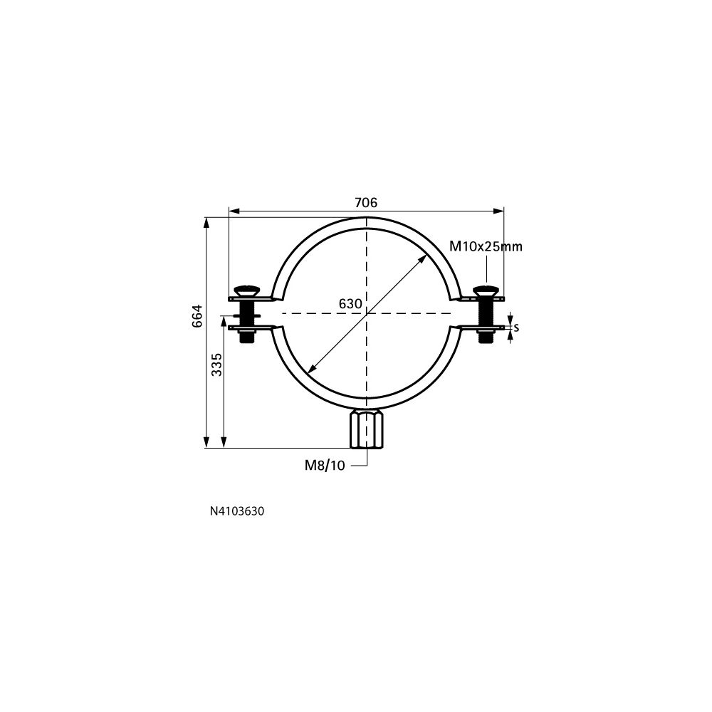 Walraven Lüftungsschelle N, 630mm M8/M10 Zweischraubenschelle, EPDM, elektrolytisch ... WALRAVEN-N4103630 8712993636778 (Abb. 4)