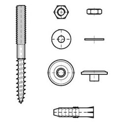 Walraven Befestigungssatz für Waschtisch 10-teilig, inkl. Stockschrauben M10x140mm un... WALRAVEN-0657850 8712993324217 (Abb. 1)