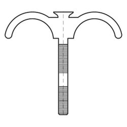 Walraven Dübelhaken doppelt 80x8mm, Breite 115mm für Rohrdurchmesser bis 28mm, PA, Gr... WALRAVEN-0852280 8712993063376 (Abb. 1)