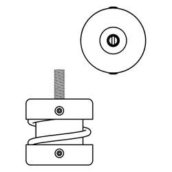 Walraven VibraTek Stahlfederstütze MS-M Mini, Gewinde M8 max. 1000N, 51x73mm... WALRAVEN-2800201000 8719942045308 (Abb. 1)