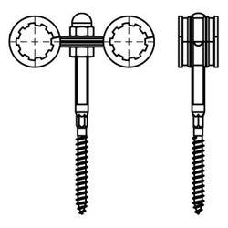 Walraven Zwillingsschelle mit Einlage, für 15mm Metallheizungsrohre, Stift 120mm, EPD... WALRAVEN-3535015 8712993270880 (Abb. 1)