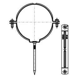 Walraven Stiftrohrschelle 100, mit Einschlagstift 100mm, für Kunststoffrohre DN 100, ... WALRAVEN-3862100 8712993363742 (Abb. 1)
