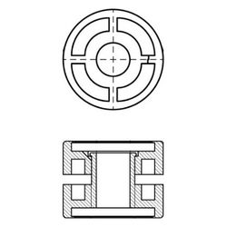 Walraven Schalldämpfer Typ M und F, 30x30x23mm für RapidRail und RapidStrut M10, TPE,... WALRAVEN-4125006 8712993092901 (Abb. 1)