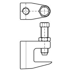 Walraven Trägerklammer Modell C, Dicke bis 23mm, Schraube M10 Durchgangsgewinde M8, G... WALRAVEN-6003008 8712993007028 (Abb. 1)