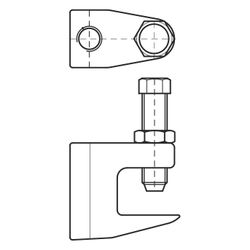 Walraven Trägerklammer Modell C, Dicke bis 16mm, Schraube M10 Durchgangsloch 9mm, Ede... WALRAVEN-6007408 8719942059763 (Abb. 1)
