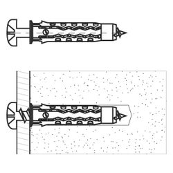 Walraven Universaldübel WUP PA6 6x30mm universeller Kunststoffdübel, Grün... WALRAVEN-61007206 8719942071390 (Abb. 1)