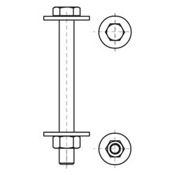 Walraven Maxx Verschraubungsset 3-teilig M16x140mm Stahl 8.8... WALRAVEN-614581614 8712993147496 (Abb. 1)