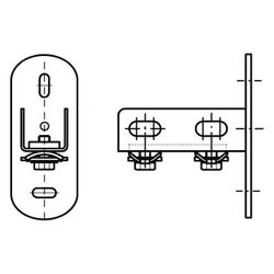 Walraven RapidRail Schienenfuß für Wand, Decken oder Boden, für Schiene WM0/1/15/2/30... WALRAVEN-6613200 8712993284733 (Abb. 1)