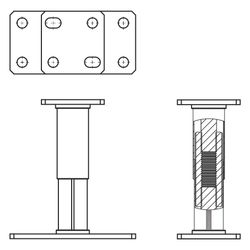 Walraven Strut Montagesockel verstellbar, Höhe 135-200mm, galvanisch verzinkt... WALRAVEN-66583810 8719942006132 (Abb. 1)