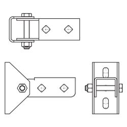 Walraven Strut Gelenkhalter, Grundplatte mit gelenkigem U-Profil, Edelstahl 1.4404... WALRAVEN-66587814 8719942014670 (Abb. 1)