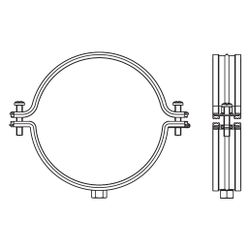 Walraven Aero Lüftungsschelle 80mm M8, fixierte TPE-Schallschutzeinlage, Stahl sendzi... WALRAVEN-4115080 8712993769896 (Abb. 1)