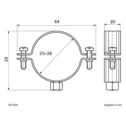 Walraven Bifix Rohrschelle 300, 25-28mm M8, Zweischraubenschelle ohne Einlage, Edelst... WALRAVEN-3017030 8712993269136 (Abb. 1)
