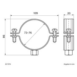 Walraven Bifix Rohrschelle 300, 72-76mm M8, Zweischraubenschelle ohne Einlage, Edelst... WALRAVEN-3017076 8712993269181 (Abb. 1)