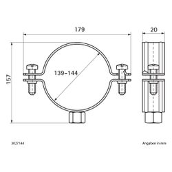 Walraven Bifix Rohrschelle 300, 139-144mm M10, Zweischraubenschelle ohne Einlage, Ede... WALRAVEN-3027144 8712993326686 (Abb. 1)