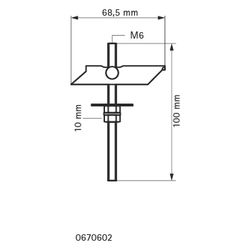 Walraven Kippdübel Gewindebolzen mit U-Profil, M6x100mm, elektrolytisch verzinkt... WALRAVEN-0670602 8712993344659 (Abb. 1)